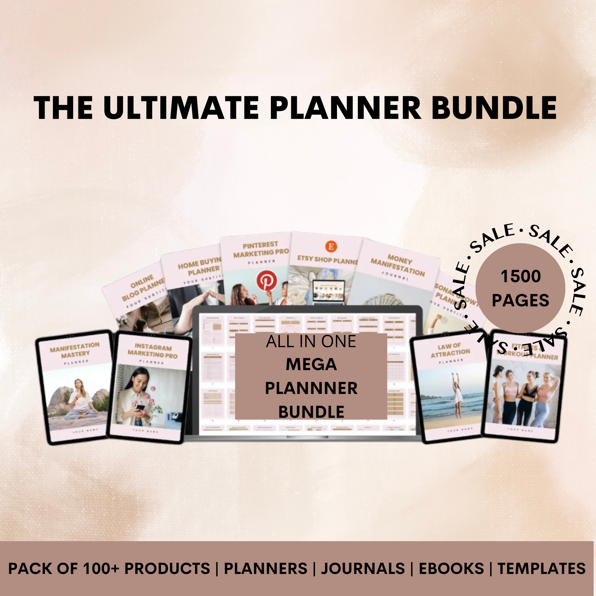 SALE | Ultimate Planner Bundle | 1500 PAGES | CANVA | Notion | Template | 
