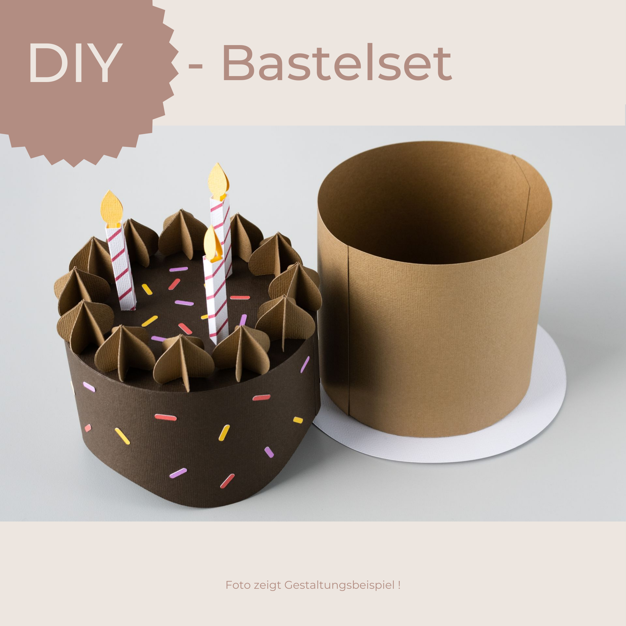 DIY Bastelset Geburtstagstorte Box | Set zum selber basteln | Geschenkbox zum Geburtstag
