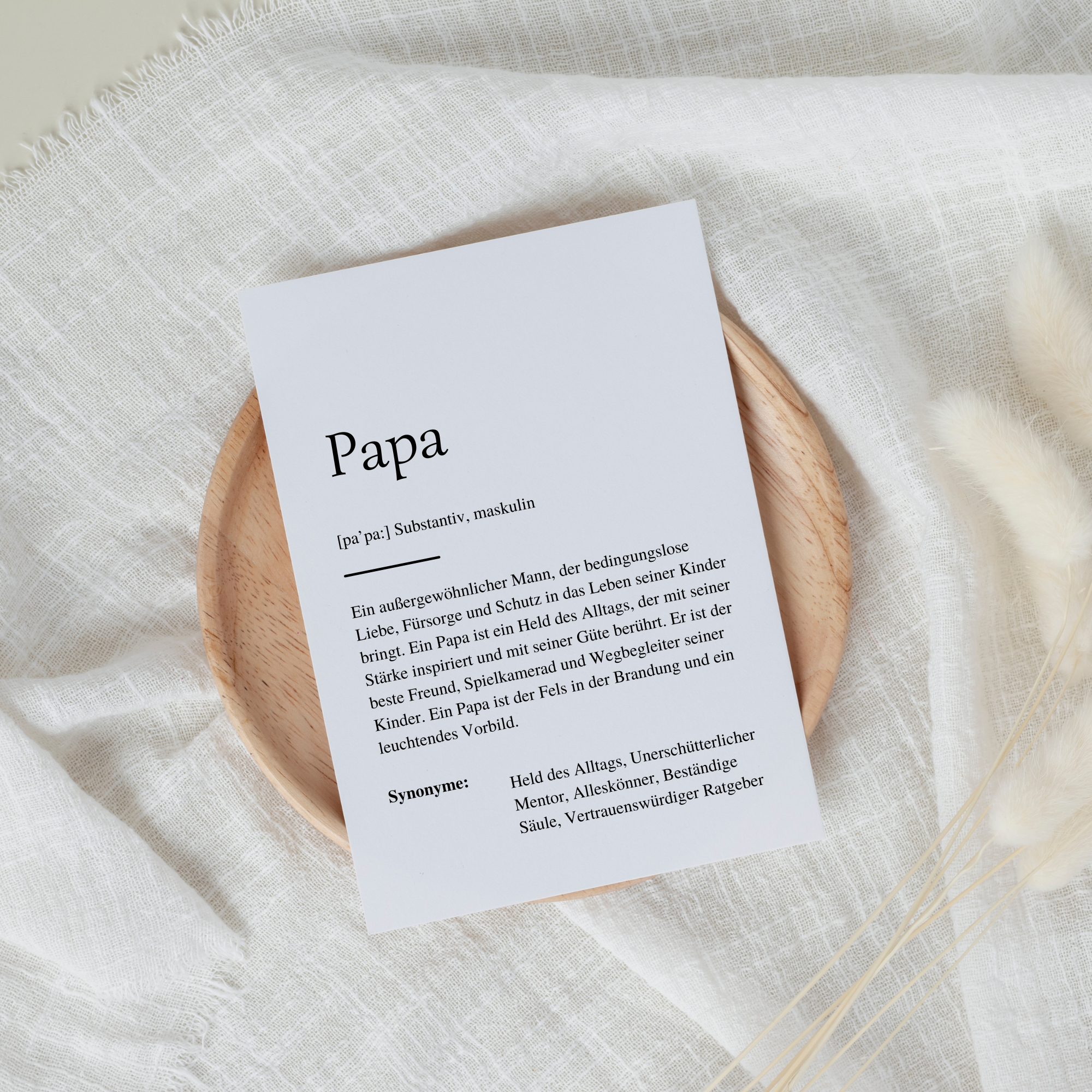 Definitionskarte "PAPA" | Bedanken | Geschenk | Ankündigung | Definition | Baby | Schwangerschaft | Vorfreude | Geburtstag | Familie | Du wirst PAPA